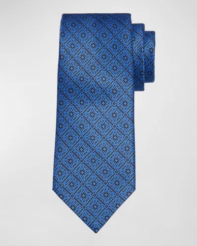 Stefano Ricci Men's Large Baroque Square Silk Tie In Blue