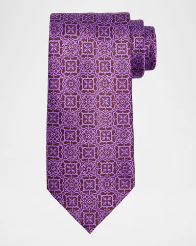 Stefano Ricci Men's Large Medallion Silk Tie In Purple