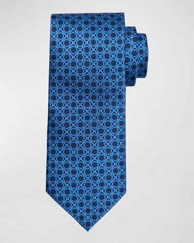 Stefano Ricci Men's Lattice Silk Tie In Blue