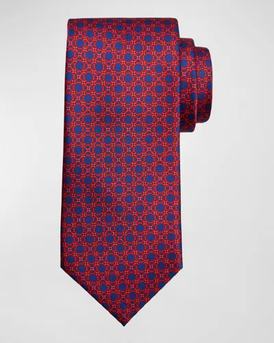 Stefano Ricci Men's Lattice Silk Tie In Red Blue