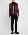 Stefano Ricci Men's Leather Full-zip Blouson In Red
