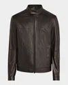 Stefano Ricci Men's Leather Moto Jacket In Black