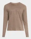 Stefano Ricci Men's Linen Long-sleeve T-shirt In Brown