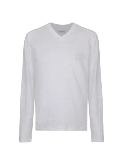 Stefano Ricci Men's Linen T-shirt In White