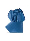 Stefano Ricci Men's Luxury Hand Printed Silk Tie Set In Blue Navy