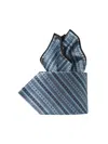 Stefano Ricci Men's Luxury Hand-printed Silk Tie Set In Light Blue