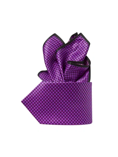 Stefano Ricci Men's Luxury Hand Printed Silk Tie Set In Purple