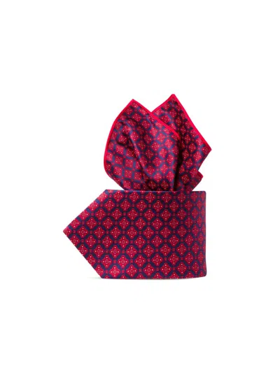 Stefano Ricci Men's Luxury Printed Silk Tie Set In Pink