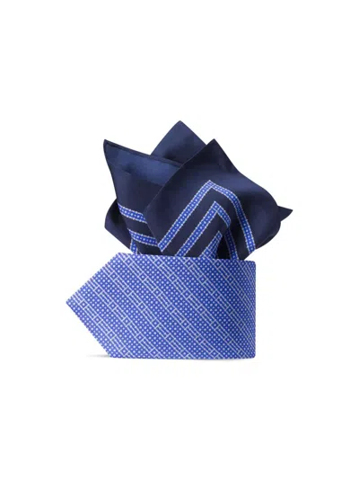 Stefano Ricci Men's Luxury Silk Tie Set In Blue