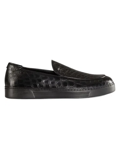 Stefano Ricci Men's Matted Crocodile Leather Loafers In Black