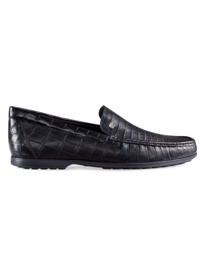 Stefano Ricci Men's Matted Crocodile Loafers In Black