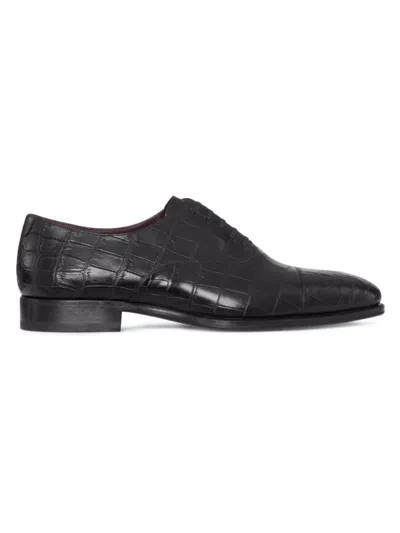 Stefano Ricci Men's Matted Crocodile Oxford Shoes In Black