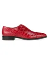 Stefano Ricci Men's Matted Crocodile Oxford Shoes In Dark Red