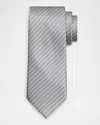Stefano Ricci Men's Medallion Stripe Silk Tie In Gray