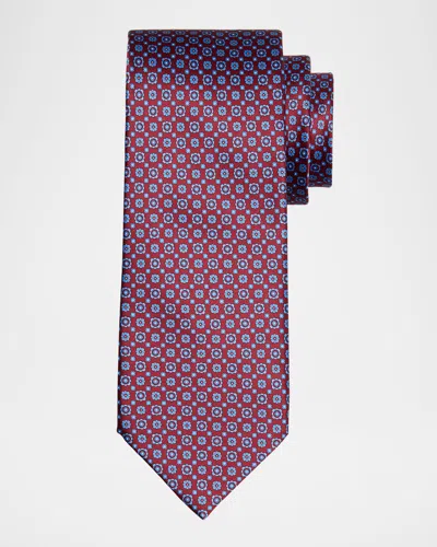 Stefano Ricci Men's Micro-floral Silk Tie In Light Blue