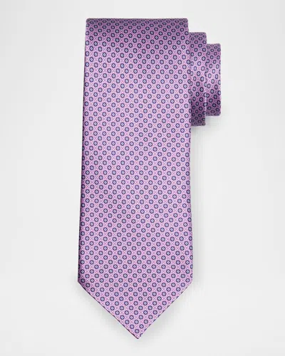 Stefano Ricci Men's Micro-geometric Jacquard Silk Tie In Pink