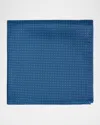 Stefano Ricci Men's Micro-geometric Silk Pocket Square In Blue