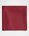 Stefano Ricci Men's Micro-geometric Silk Pocket Square In Red