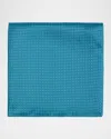 Stefano Ricci Men's Micro-geometric Silk Pocket Square In Blue