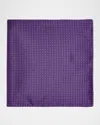 Stefano Ricci Men's Micro-geometric Silk Pocket Square In Purple