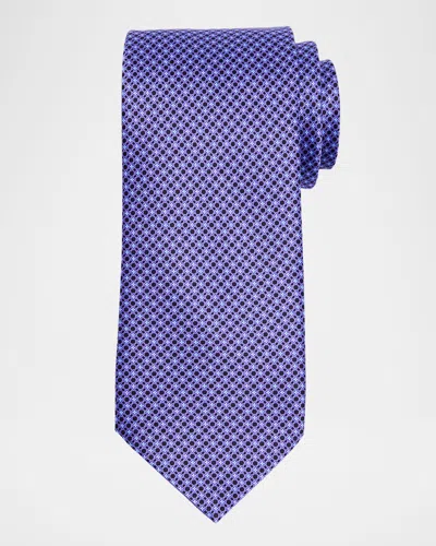 Stefano Ricci Men's Micro-geometric Silk Tie In Blue