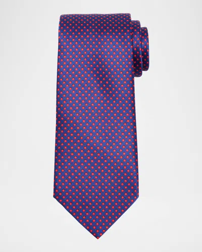 Stefano Ricci Men's Micro-geometric Silk Tie In Blue