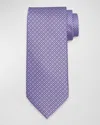 Stefano Ricci Men's Micro-geometric Silk Tie In Blue  Purple