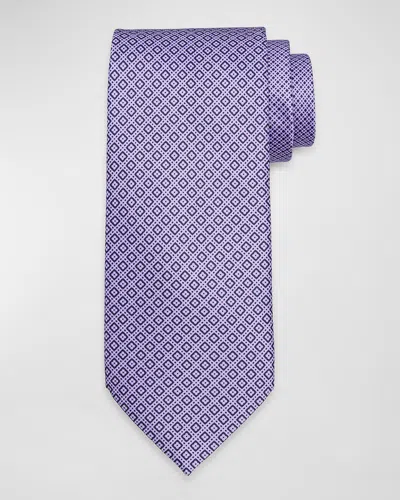 Stefano Ricci Men's Micro-geometric Silk Tie In Blue