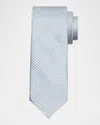 Stefano Ricci Men's Micro-geometric Silk Tie In Light Blue