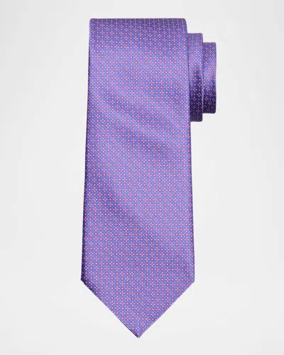 Stefano Ricci Men's Micro-geometric Silk Tie In Lilac