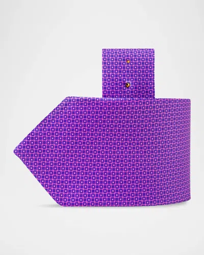 Stefano Ricci Men's Micro-geometric Silk Tie In Purple