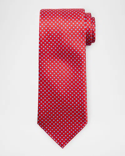 Stefano Ricci Men's Micro-geometric Silk Tie In Red