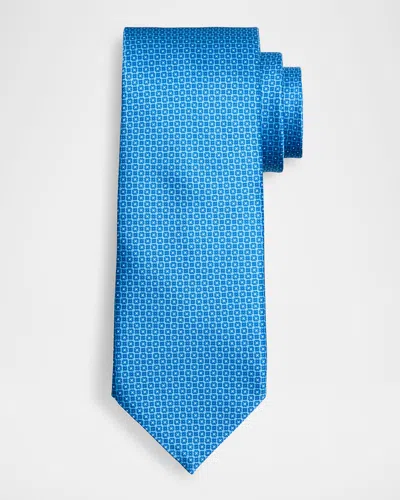 STEFANO RICCI MEN'S MICRO-GEOMETRIC SILK TIE