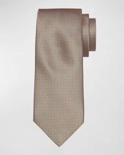 Stefano Ricci Men's Micro-grid Silk Tie In Brown