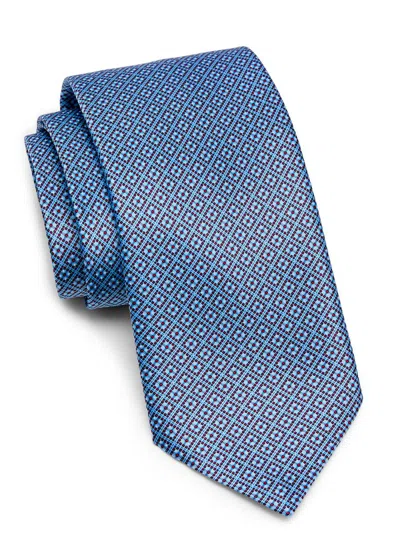 Stefano Ricci Men's Micro Grid Silk Tie In Burgundy