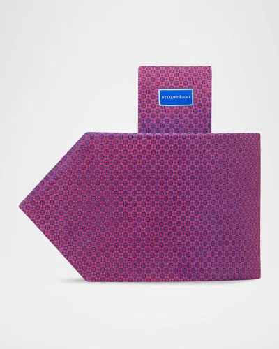 Stefano Ricci Men's Micro-medallion Silk Tie In Pink