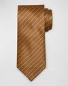 Stefano Ricci Men's Micro Neat Stripe Silk Tie In Brown