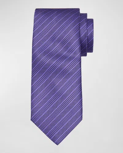 Stefano Ricci Men's Micro Neat Stripe Silk Tie In Purple