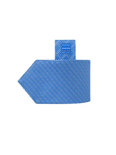 Stefano Ricci Men's Micro-square Silk Tie In Blue