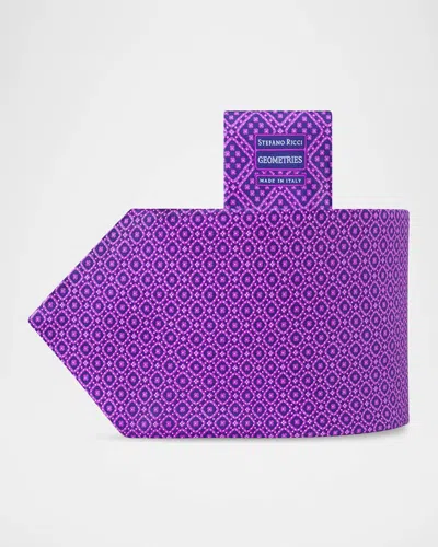 Stefano Ricci Men's Multi-square Silk Tie In Purple