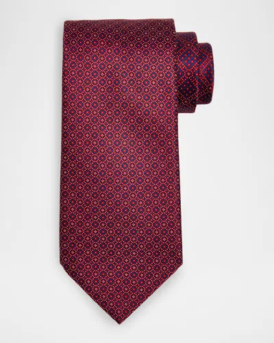 Stefano Ricci Men's Multi-square Silk Tie In Burgundy