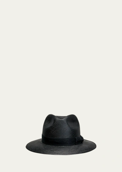Stefano Ricci Men's Panama Hat In Black