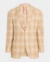 Stefano Ricci Men's Plaid Single-breasted Sport Coat In Beige