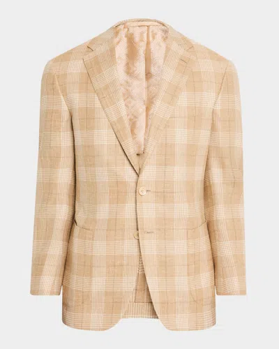 Stefano Ricci Men's Plaid Single-breasted Sport Coat In Beige