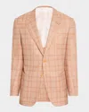 Stefano Ricci Men's Plaid Single-breasted Sport Coat In Dark Orange