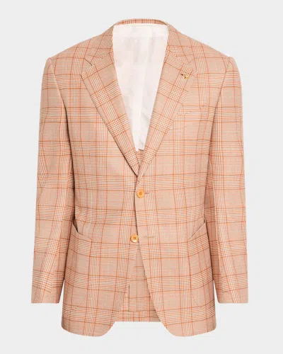 Stefano Ricci Men's Plaid Single-breasted Sport Coat In Dark Orange