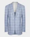 Stefano Ricci Men's Plaid Single-breasted Sport Coat In Light Blue