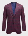 Stefano Ricci Men's Plaid Wool And Cashmere Blazer In Dark Violet