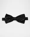 Stefano Ricci Men's Pleated Silk Bow Tie With Crystals In Black
