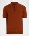 Stefano Ricci Men's Quarter-zip Short Sleeve Polo Sweater In Red